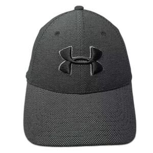 Under Armour Baseball Cap Black Gray L Stretch Fit Hat Embroidered Logo Athletic